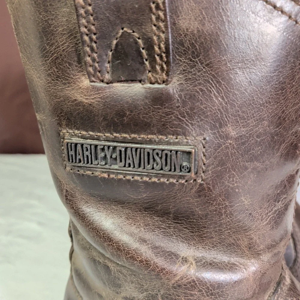 Harley-Davidson Boots Mens Size 9.5 Brown Leather Biker Riding Motorcycle 95257